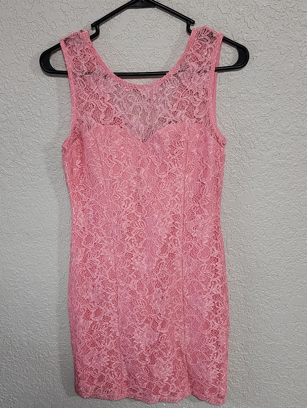 Pink Lace Mini Dress